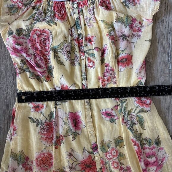 Billabong linger here yellow floral off the shoulder maxi dress size medium boho - Picture 9 of 16